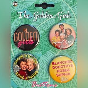 The Golden Girls Set Of 4 Pin Back Buttons - Brand New!